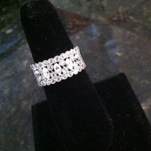 Sterling Silver Diamonique Size 7 Ring Round And Marquis Cut CZ