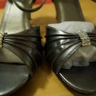 Touch ups charcoal gray rhinestone heels shoes formal prom size 9 1/2 item # 272