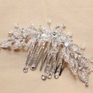 Art Deco Style Bridal Wedding Bride Rhinestone Crystal Silver Hair Comb