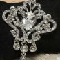Rhinestone Crystal Wedding Dress Cake Decoration Pendant Dangle Brooch Pin