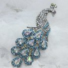 Rhinestone Crystal Bridal Wedding Dress Peacock Wedding Hair Brooch Pin