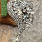 Dangle Heart Teardrop Crystal Rhinestone Bridal Wedding Hair Brooch Pin