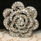 Crystal Rhinestone Bridal Wedding Lace Rose Cake Jewelry Belt Buckle Brooch Pin