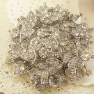 Vintage Style Glass Crystal Rhinestone Wedding Bridal Bride Sash Brooch Pin