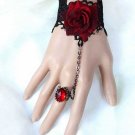 BLACK Lace Gothic Bracelet Goth Victorian Lolita Steampunk Rococo Slave Ring
