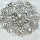 Round Flower Bouquet Crystal Rhinestone Wedding Bridal Bride Gift Brooch Pin