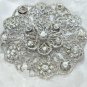 Round Flower Bouquet Crystal Rhinestone Wedding Bridal Bride Gift Brooch Pin