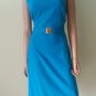 Calvin Klein Lagoon Blue New Lined, Belted Career Dress Sz 10