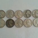 Washington Silver Quarters Lot of 52  Circulated 1934 - 1964