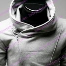 Assassin's Creed III 3 Desmond Miles Hoodie Light Grey Top Coat Jacket Cosplay Costume