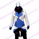 Assassin's Creed III Connor Blue And White Jacket Cosplay Costume