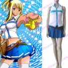 Fairy Tail Lucy Heartfilia White and Blue Cosplay Costume