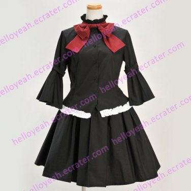 K-ON! Akiyama Mio Black Long Sleeves Shirt and Skirt Uniform Cloth Cosplay Costume
