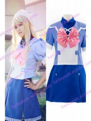 Sheryl Nome Blue and White School Uniform Cosplay Costume from Macross Frontier