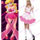 Super Mario Bros Princess Peach Short Dress Game Cosplay Costume