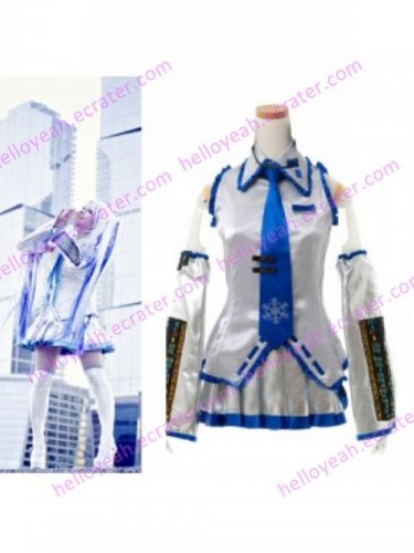 Hatsune Miku Snow Ice Sliver and Blue Cosplay Costume from VOCALOID