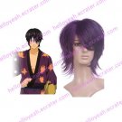 Purple Gintama Takasugi Shinsuke 35cm Anime Nylon Cosplay Wig