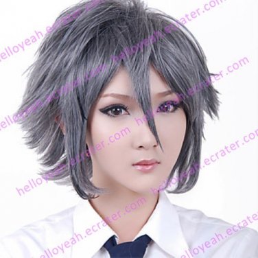 Cosplay Wig Inspired by Synthetic Fiber Gray Medium