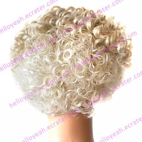 Lace Front 100% Indian Remy Hair White Curly Wig
