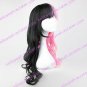 Lolita Curly Wig Inspired by Black and Pink Mixed Color Ponytail 70cm Gothic