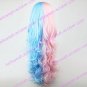 Lolita Curly Wig Inspired by Pink and Blue Mixed Color Ponytail 70cm Sweet