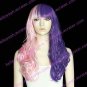 Lolita Curly Wig Inspired by Pink and Purple Mixed Color 60cm Sweet with Fringe