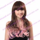 Lolita Curly Wig Inspired by Zipper Pink and Brown Mixed Color 65cm Sweet