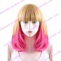 Lolita Natural Curly Wig Inspired by Zipper Flaxen and Fuschia Mixed Color 50cm Sweet