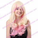 Lolita Wave Wig Inspired by Zipper Golden and Pink Mixed Color 65cm Punk
