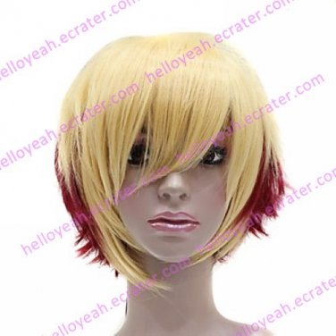 Lolita Wig Inspired by Zipper Golden and Wine Red Mixed Color 45cm Punk
