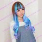 Lolita Wig Inspired by Zipper Sky Blue and Brown Gradient 80cm Cosplay