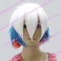 Lolita Wig Inspired by Zipper White and Blue and Red Mixed Color 45cm Punk