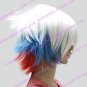 Lolita Wig Inspired by Zipper White and Blue and Red Mixed Color 45cm Punk