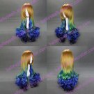 Yellow and Green and Blue Gradient 65cm Punk Lolita Wig