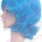 Light Blue Starry Sky Mizushima Iku 40cm Nylon Cosplay Wig