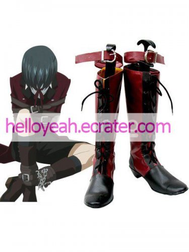 Black Butler Ciel Imitated Leather Rubber Cosplay Boots
