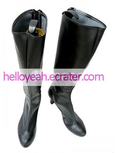 Black Cosplay Imitated Leather Boots