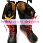 Black Faux Leather 2'' High Heel Lace-Up Platform Cosplay Shoes