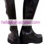 Black Imitated Leather Rubber Cosplay Boots