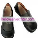 Black Students Imitated Leather Rubber Cosplay Shoes