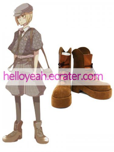 Brown APH 2'' Heel Faux Leather Cosplay Shoes