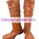 Brown Imitated Leather Rubber Cosplay Boots