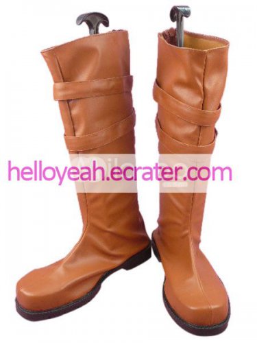 Brown Imitated Leather Rubber Cosplay Boots