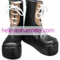 Concerto Gate Black Faux Leather 2'' High Heel Lace-Up Cosplay Shoes