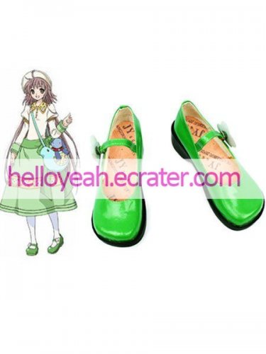 Green 2'' Heel Kobato Faux Leather Cosplay Shoes