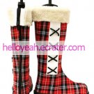 Kuroshitsuji Ciel Phantomhive Red Cloth 1 15'' High Heel Plaid Pattern Cosplay Shoes