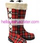 Kuroshitsuji Ciel Phantomhive Red Cloth 1 15'' High Heel Plaid Pattern Cosplay Shoes