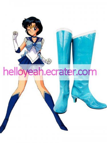 Sailor Moon Sailor Mercury Imitated Leather Cosplay Shoes