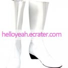 White Imitated Leather Rubber Cosplay Shoes