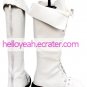 White Lace Tie Imitated Leather Rubber Cosplay Boots